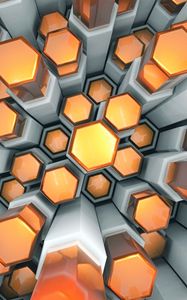 Preview wallpaper hexagons, structure, 3d, volume