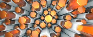 Preview wallpaper hexagons, structure, 3d, volume