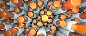 Preview wallpaper hexagons, structure, 3d, volume