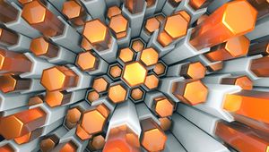 Preview wallpaper hexagons, structure, 3d, volume