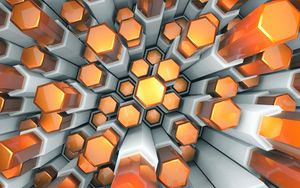 Preview wallpaper hexagons, structure, 3d, volume