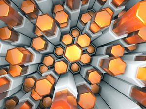 Preview wallpaper hexagons, structure, 3d, volume