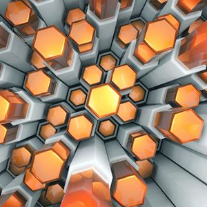 Preview wallpaper hexagons, structure, 3d, volume