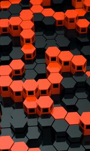 Preview wallpaper hexagons, structure, geometric, 3d, relief