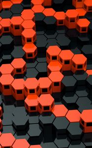Preview wallpaper hexagons, structure, geometric, 3d, relief