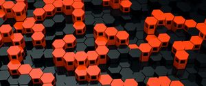 Preview wallpaper hexagons, structure, geometric, 3d, relief