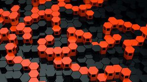 Preview wallpaper hexagons, structure, geometric, 3d, relief