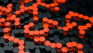 Preview wallpaper hexagons, structure, geometric, 3d, relief