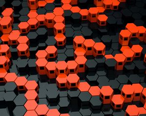 Preview wallpaper hexagons, structure, geometric, 3d, relief