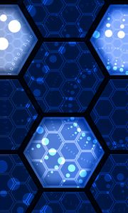 Preview wallpaper hexes, numbers, network, technologies
