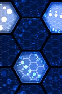 Preview wallpaper hexes, numbers, network, technologies