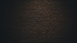 Preview wallpaper hieroglyphs, inscription, wall, texture, dark