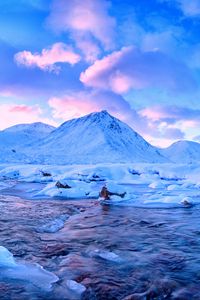 Preview wallpaper highlands, river, snow, ice, scotland