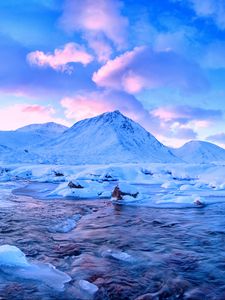 Preview wallpaper highlands, river, snow, ice, scotland