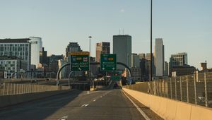 Preview wallpaper highway, city, buildings, skyscrapers