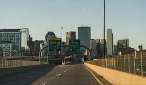 Preview wallpaper highway, city, buildings, skyscrapers