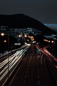 Preview wallpaper highway, city, night, long exposure, lights, traffic