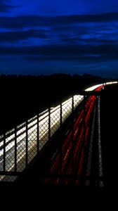 Preview wallpaper highway, night, bridge, road, light