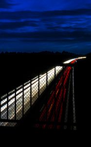 Preview wallpaper highway, night, bridge, road, light