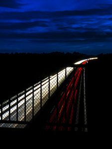 Preview wallpaper highway, night, bridge, road, light