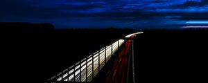 Preview wallpaper highway, night, bridge, road, light