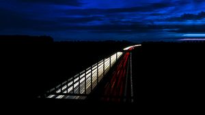 Preview wallpaper highway, night, bridge, road, light