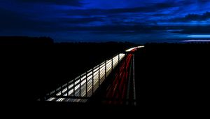 Preview wallpaper highway, night, bridge, road, light