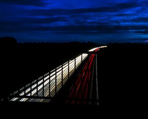 Preview wallpaper highway, night, bridge, road, light