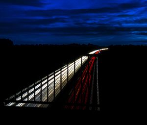 Preview wallpaper highway, night, bridge, road, light