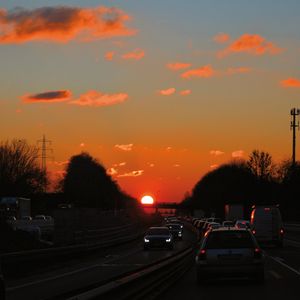 Preview wallpaper highway, traffic, sunset, road, transportation
