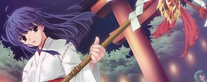 Preview wallpaper higurashi no naku koro ni, girl, kimono, moon