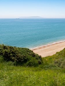 Preview wallpaper hill, beach, sea, landscape