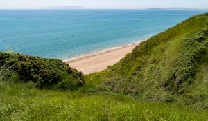 Preview wallpaper hill, beach, sea, landscape