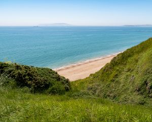 Preview wallpaper hill, beach, sea, landscape