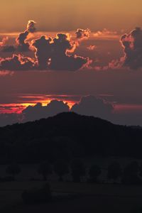 Preview wallpaper hill, forest, sunset
