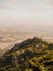 Preview wallpaper hill, fortress, old, height, city, overview