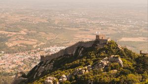 Preview wallpaper hill, fortress, old, height, city, overview