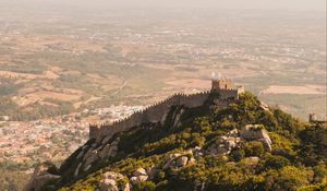 Preview wallpaper hill, fortress, old, height, city, overview