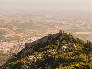 Preview wallpaper hill, fortress, old, height, city, overview