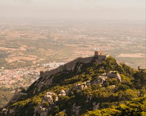 Preview wallpaper hill, fortress, old, height, city, overview