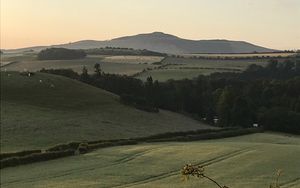 Preview wallpaper hill, grass, arable land, landscape