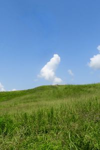 Preview wallpaper hill, grass, clouds, nature, landscape