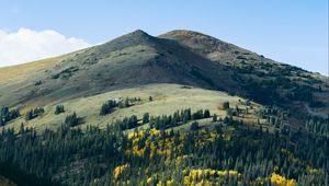 Preview wallpaper hill, hillside, mountain, clouds