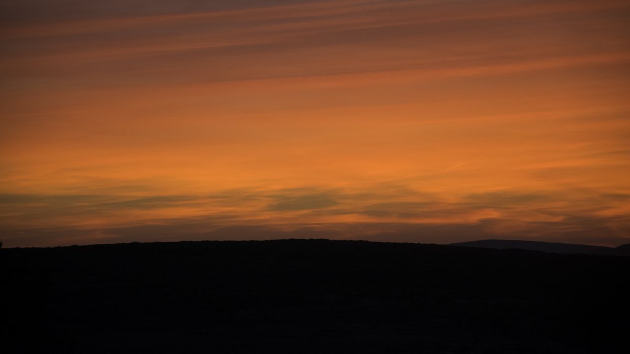 Wallpaper hill, horizon, silhouette, evening, sky