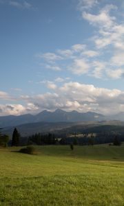 Preview wallpaper hill, meadow, grass, sky