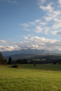 Preview wallpaper hill, meadow, grass, sky