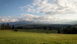 Preview wallpaper hill, meadow, grass, sky