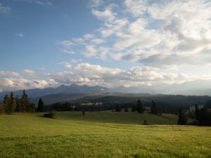 Preview wallpaper hill, meadow, grass, sky