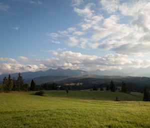 Preview wallpaper hill, meadow, grass, sky