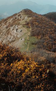 Preview wallpaper hill, mountain, aerial view, peak, landscape